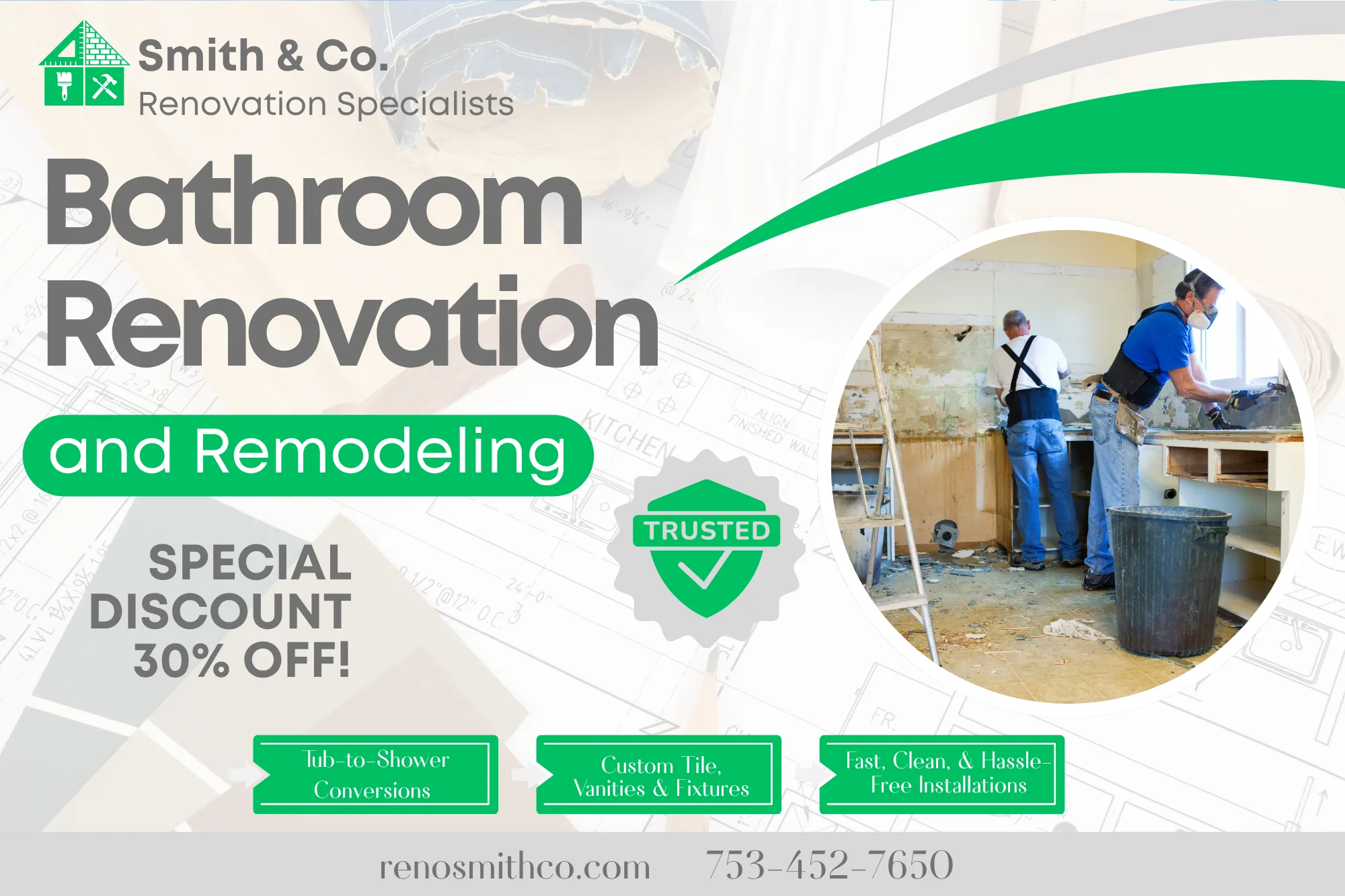 Direct Mail Marketing For Bathroom Remodeling Companies — postcard front