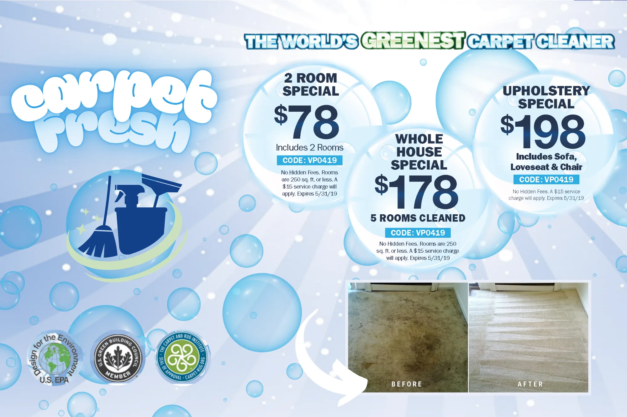 Direct Mail Marketing For Carpet Cleaning Companies — postcard front