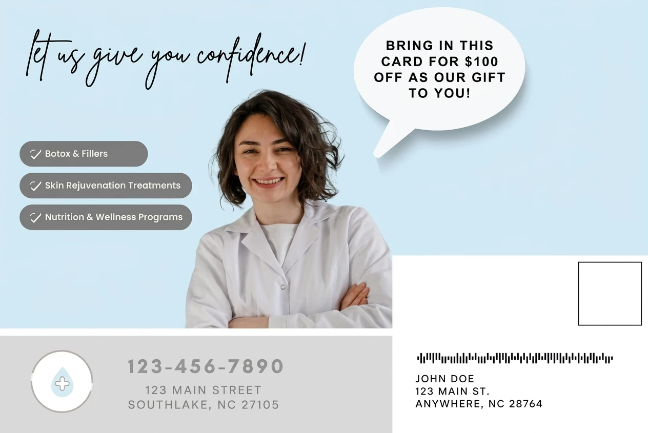 Direct Mail Marketing For Dermatologists — postcard back