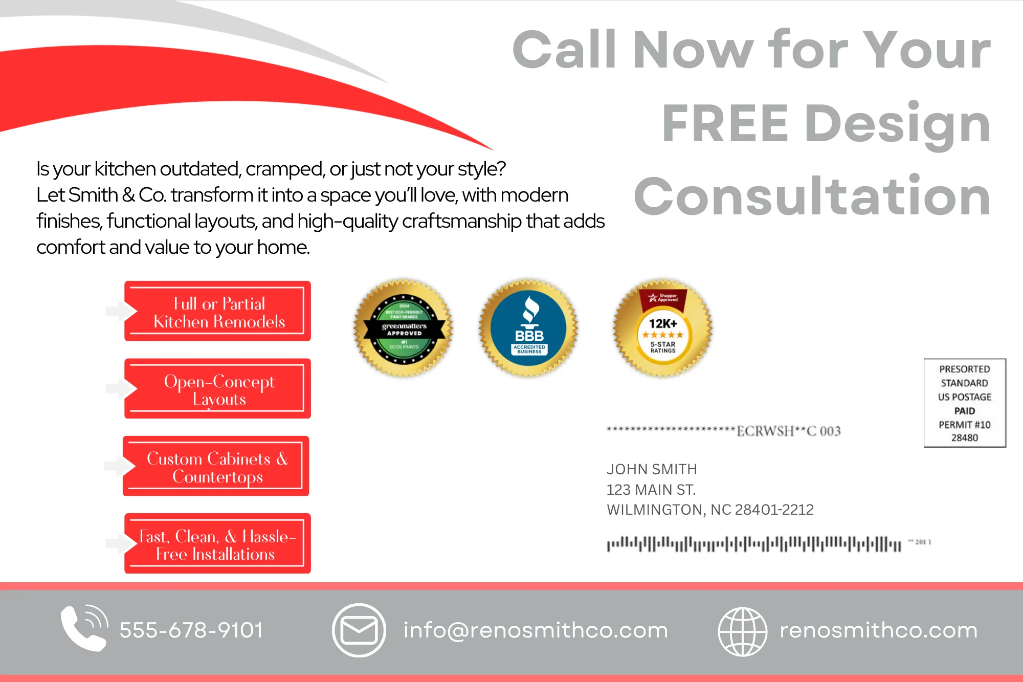 Direct Mail Marketing For Kitchen Remodeling Companies — postcard back