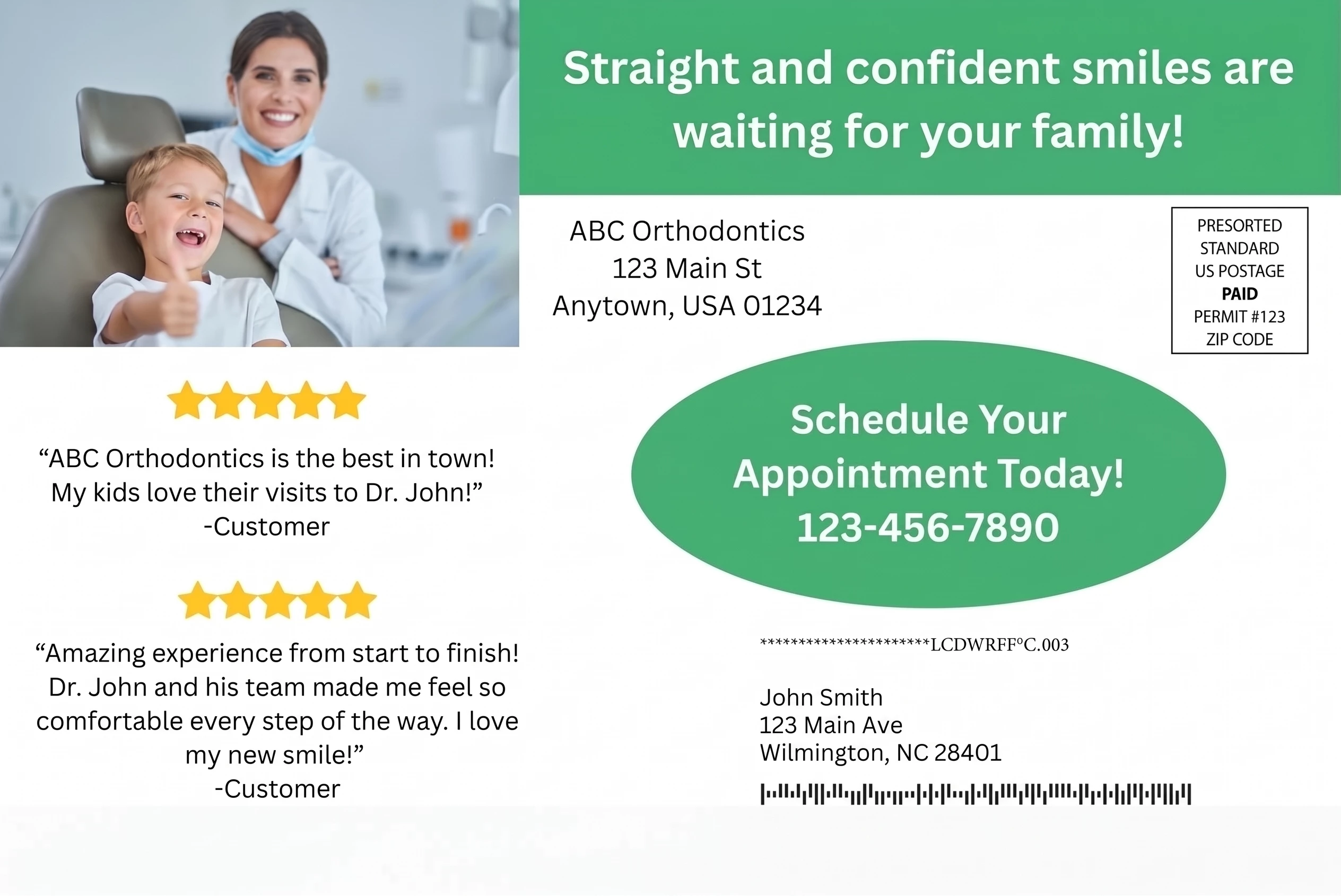Direct Mail Marketing For Orthodontists — postcard back