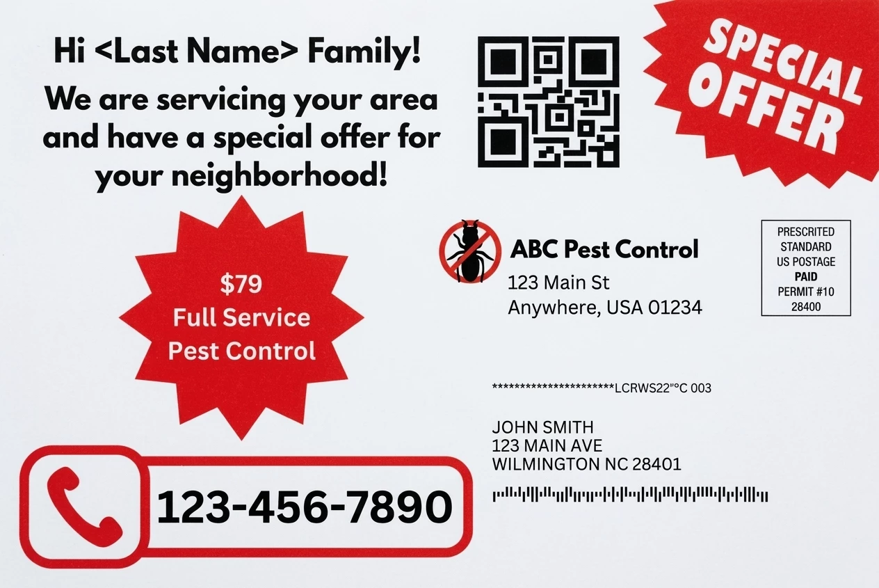 Direct Mail Marketing For Pest Control Businesses — postcard back