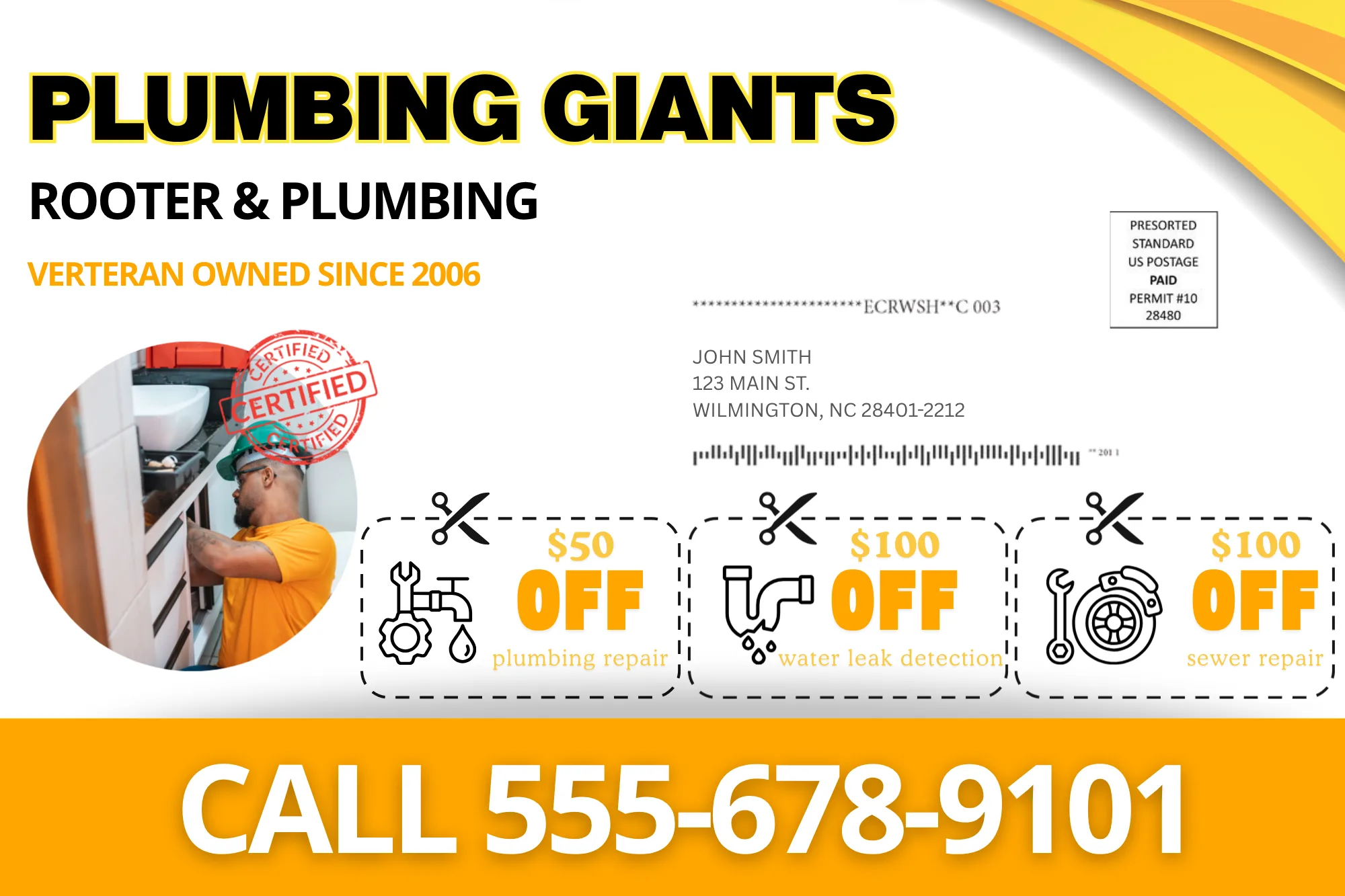 Direct Mail Marketing For Plumbers — postcard back