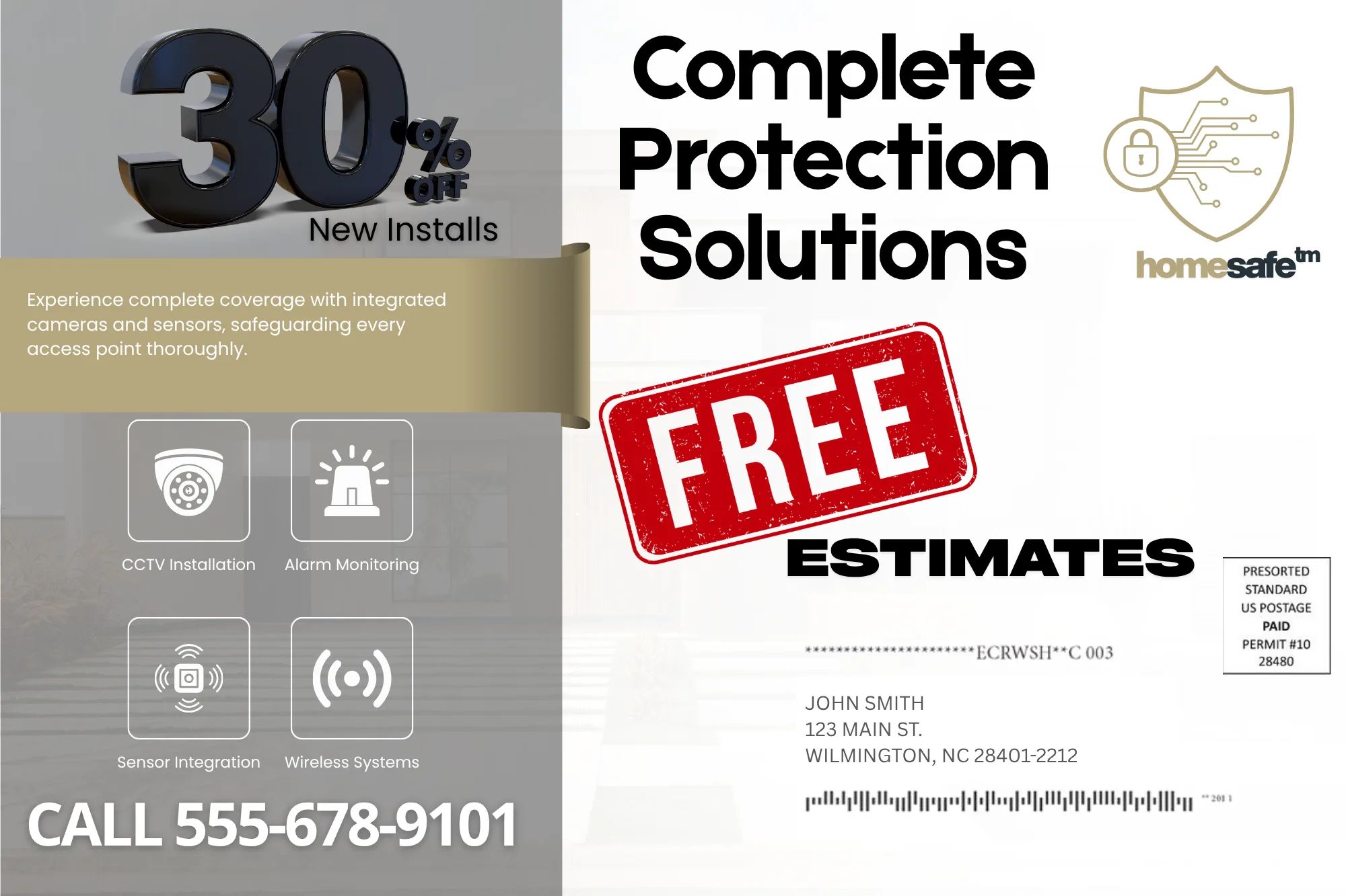 Direct Mail Marketing For Security System Sales & Installation Companies — postcard back