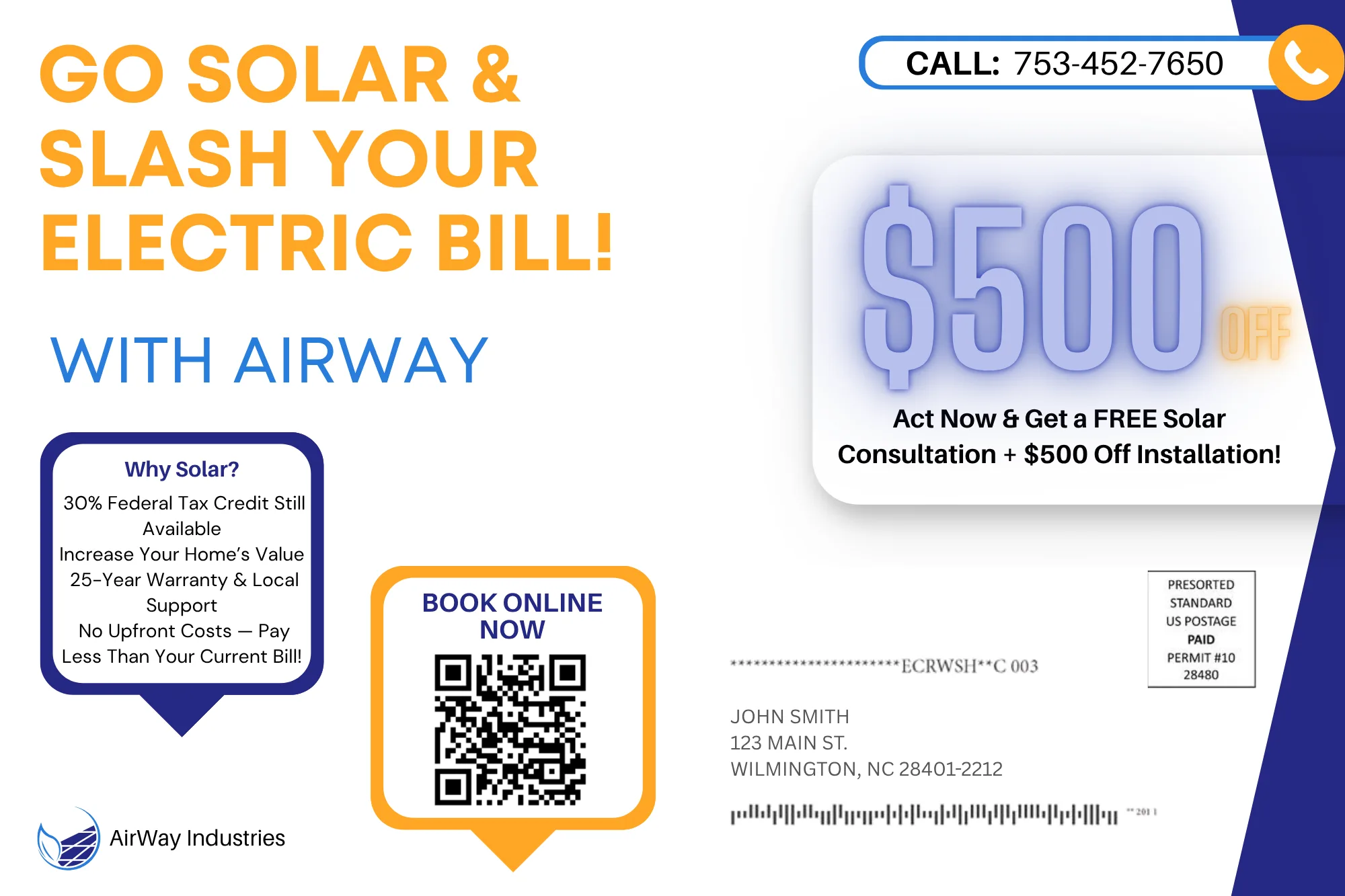 Direct Mail Marketing For Solar Installation Companies — postcard back